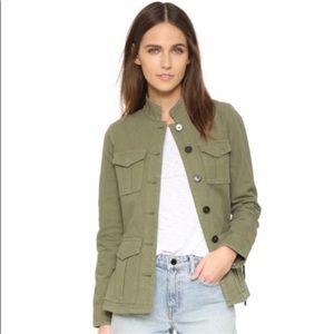 Tory Burch Lace up Military Utility Jacket Olive Green XS Classic Casual Fall